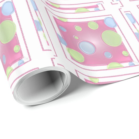 Papier Cadeau Boîte Polkadot rose (Coin rond)