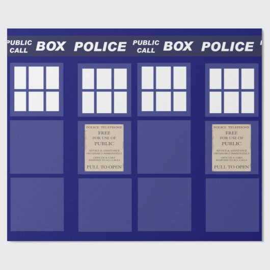 Papier Cadeau Boîte téléphonique publique de police (Plat)