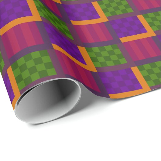 Papier Cadeau Boîtes à motifs abstraits (Coin rond)