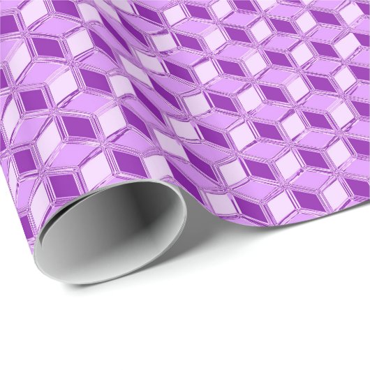 Papier Cadeau Boîtes Chrome 3-d - violet violet (Coin rond)