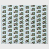 Papier Cadeau Boîtes de sommeil vertes Dragon (Plat)