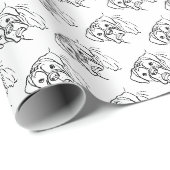 Papier Cadeau Boîtier en blanc : texte modifiable (Coin rond)