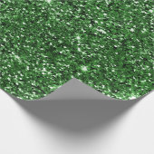 Papier Cadeau Bokeh de Noël et Parties scintillant verte (Coin)