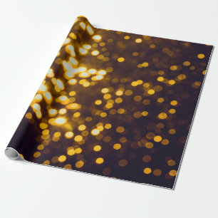 Papier Cadeau Bokeh or Abstrait avec arrière - plan noir