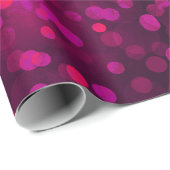 Papier Cadeau Bokeh rose chaud moderne lumières de Noël abstrait (Coin rond)