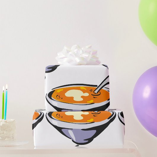Papier Cadeau Bol soupe de tomate avec cuillère
