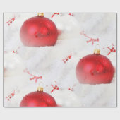 Papier Cadeau bolas rojas sobre nieve (Plat)