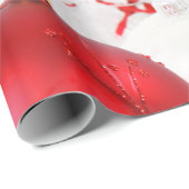 Papier Cadeau bolas rojas sobre nieve (Coin rond)