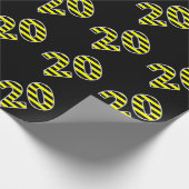 Papier Cadeau Bold, Black & Yellow Stripes 20 Numéro d'événement (Coin)