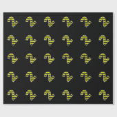 Papier Cadeau Bold, Black & Yellow Stripes 2 Numéro d'événement (Plat)