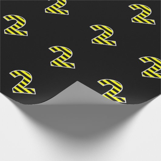 Papier Cadeau Bold, Black & Yellow Stripes 2 Numéro d'événement (Coin)