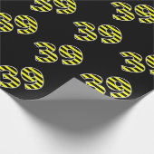 Papier Cadeau Bold, Black & Yellow Stripes 39 Numéro d'événement (Coin)