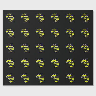 Papier Cadeau Bold, Black & Yellow Stripes 3 Numéro d'événement 