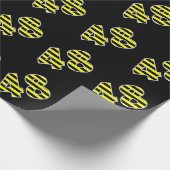 Papier Cadeau Bold, Black & Yellow Stripes 48 Numéro d'événement (Coin)