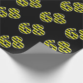 Papier Cadeau Bold, Black & Yellow Stripes 68 Numéro d'événement (Coin)