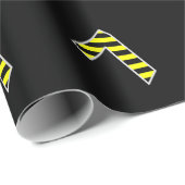 Papier Cadeau Bold, Black & Yellow Stripes 7 Numéro d'événement  (Coin rond)