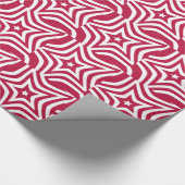 Papier Cadeau Bold & Bright Red & White Star dans un Motif vecto (Coin)