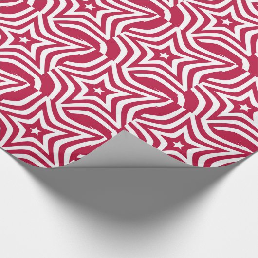 Papier Cadeau Bold & Bright Red & White Star dans un Motif vecto (Coin)