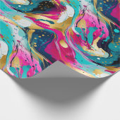 Papier Cadeau Bold Fuchsia Turquoise Abstrait avec Metallics Des (Coin)