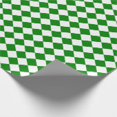 Papier Cadeau Bold Green and White Chevron Pattern Classic (Coin)