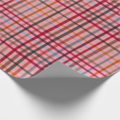 Papier Cadeau Bold Multicolour Tartan Plaid Vibrant Check  (Coin)