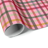 Papier Cadeau Bold Multicolour Tartan Plaid Vibrant Check  (Coin rond)