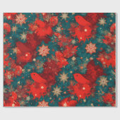 Papier Cadeau Bold Pop Art Christmas Floral with Birds (Plat)
