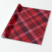 Papier Cadeau Bold Red Black and White Tartan Plaid (Déroulé)
