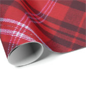 Papier Cadeau Bold Red Black and White Tartan Plaid (Coin rond)