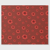 Papier Cadeau Bold Red Floral Retro (Plat)