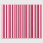 Papier Cadeau Bold Red Stripes Cream Valentine Holiday Christmas (Plat)