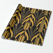 Papier Cadeau Bold Yellow and Black Modern Abstract Pattern (Déroulé)