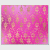 Papier Cadeau Bollywood arabe rose et or (Plat)