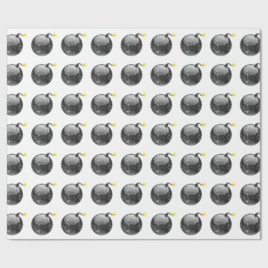 Papier Cadeau Bombe de style d'impression typographique de bande (Plat)