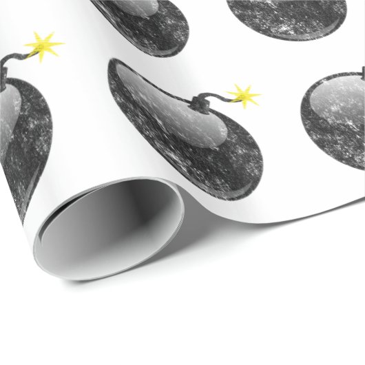 Papier Cadeau Bombe de style d'impression typographique de bande (Coin rond)