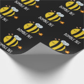 Papier Cadeau Bomble Bee Funny Bumblebee Bomb Pun Dark BG (Coin)