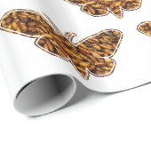 Papier Cadeau Bombyx Mori Silk Moth Cycle de vie Silhouette (Coin rond)