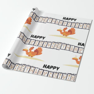 Papier Cadeau Bon thanksgiving Rooster Cadeau Enveloppement Blan