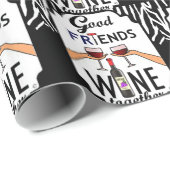 Papier Cadeau Bon vin d'amis (Coin rond)