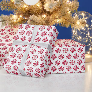 Papier Cadeau Bonbons à la menthe de Noël