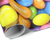 Papier Cadeau Bonbons colorés Noël (Coin rond)