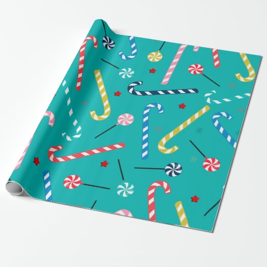 Papier Cadeau Bonbons colorés Noël (Déroulé)