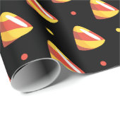 Papier Cadeau bonbons corns halloween bonbons motif (Coin rond)
