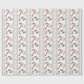 Papier Cadeau Bonbons de Noël doux (Plat)