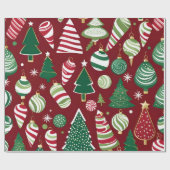 Papier Cadeau bonbons de noël ornements enveloppant papier (Plat)