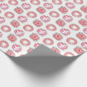 Papier Cadeau Bonbons de Noël rouges et blancs (Coin)
