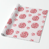 Papier Cadeau Bonbons d'hiver rouge et blanc Anniversaire (Déroulé)