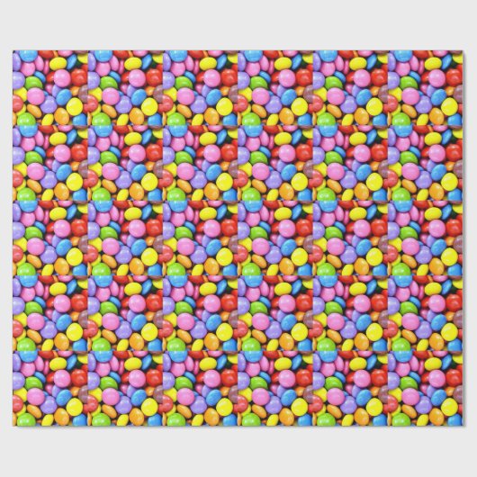Papier Cadeau Bonbons, douceurs colorées (Plat)
