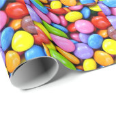 Papier Cadeau Bonbons, douceurs colorées (Coin rond)