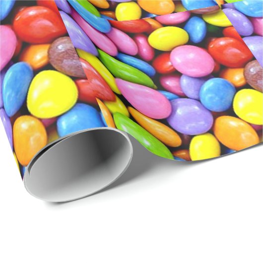 Papier Cadeau Bonbons, douceurs colorées (Coin rond)